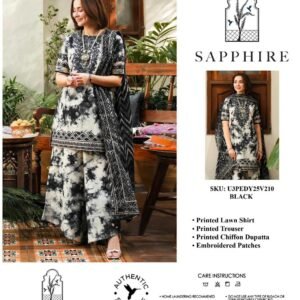 Sapphire lawn & shiffon suit